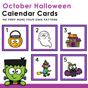 October Halloween Calendar Cards • Pocket Chart Fall Monthly Calendar Numbers