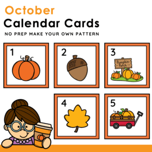 October Calendar Cards • Pocket Chart Fall Monthly Calendar Numbers