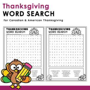Thanksgiving Word Search