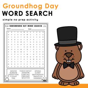 Groundhog Day Word Search
